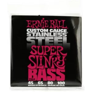 Ernie Ball 2844 Super Slinky Stainless Steel Electric Bass Strings - .045-.100