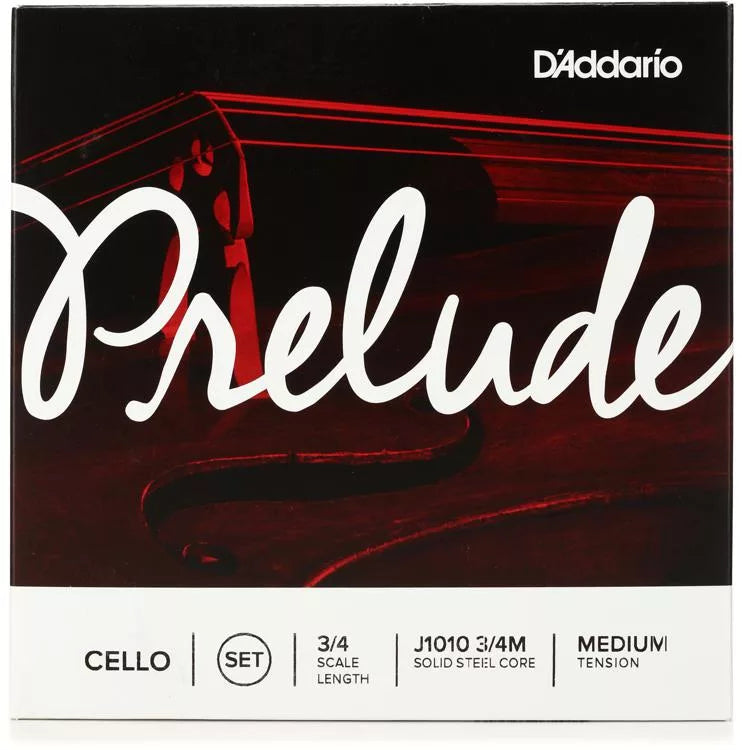 D'Addario J1010 Prelude Cello Strings - 3/4 Size Medium Tension