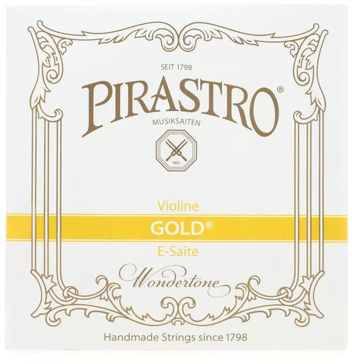 Pirastro Gold Label Violin E String - 4/4 Size Steel with Ball-end