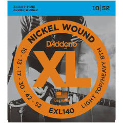 D'addario EXL140 Nickel Wound, Light Top/Heavy Bottom, 10-52
