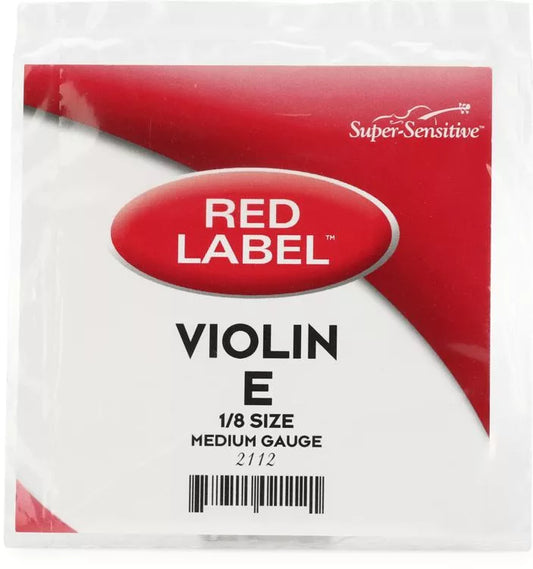 Super-Sensitive 2112 Red Label Violin E String - 1/8 Size