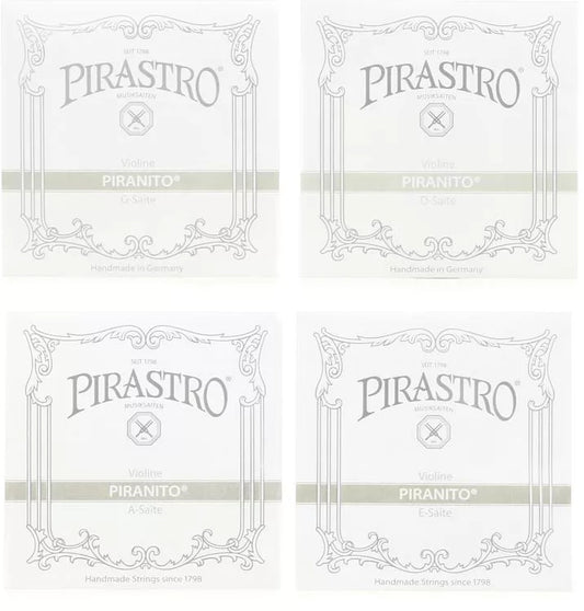 Pirastro Piranito Violin String Set - 3/4-1/2 Size Ball-end E