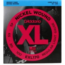 D'Addario EXL170 Regular Light Nickel Wound Long Scale Bass Strings - .045-.100